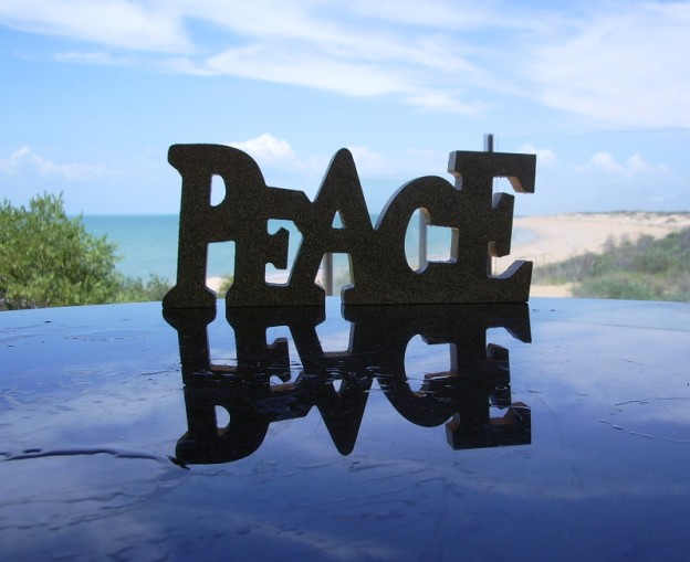 Peace table decoration at Eco Beach Christmass 2012